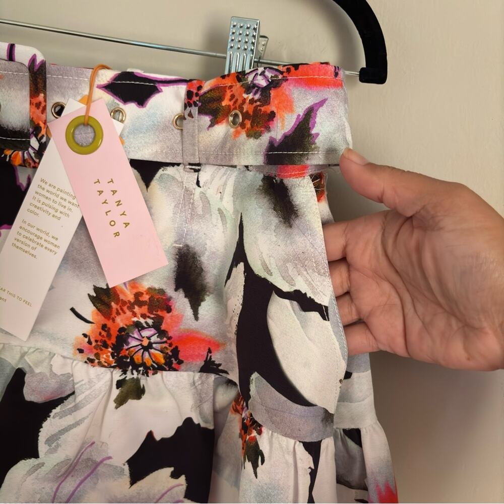 NWT Tanya Taylor SilK Floral Short A-Line Skirt Feminine Flowy - Size L - Picture 3 of 9